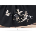 Load image into Gallery viewer, [My Family's Series] ★Chinese-style dress★ Crane embroidery, short sleeves, thong length, A-line, Chinese elements, casual wear, black
