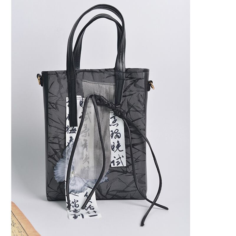 [Series]★China style bag★Hand-held original ink pattern Letter pattern Cute design available