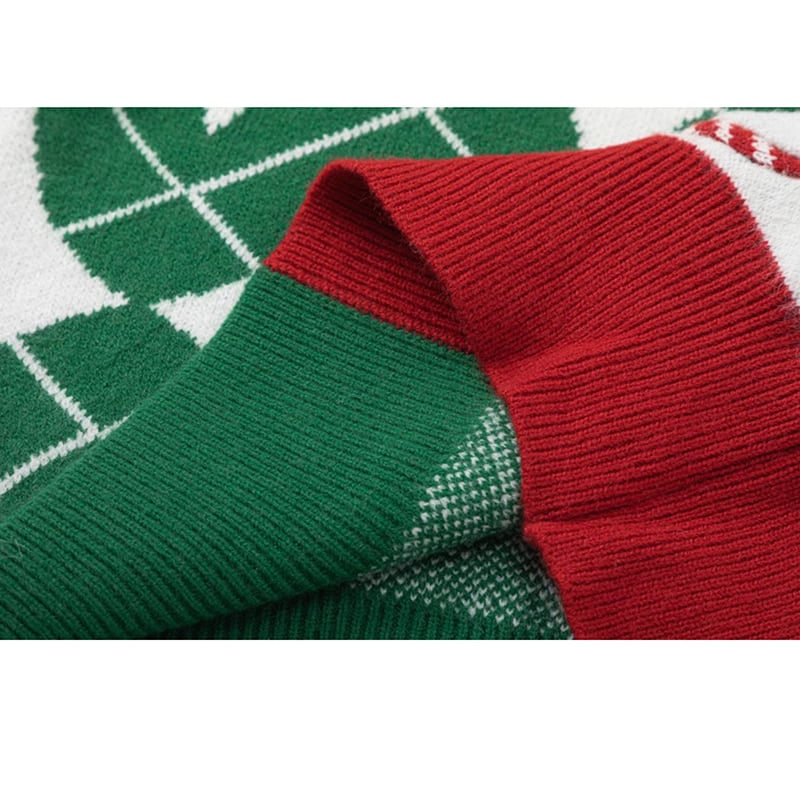 [GUOCHAO Series] ★Sweater★ 2color Tops Christmas New Year Diamond Shape Unisex Men's Red Green