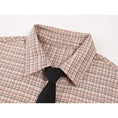 Load image into Gallery viewer, [LHSEN Series]★Shirt with tie★ Long sleeve shirt, plaid pattern, stylish, pink, cute, easy to match
