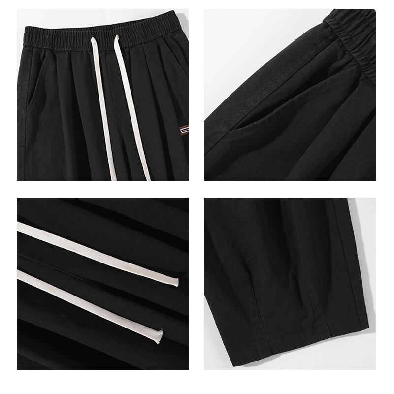 [BIGEMAN Series]★Pants★ 2color Casual Pants Bottoms Unisex Men's Large Size Simple Black