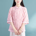 Load image into Gallery viewer, [Qing Series]★Chinese style tops★ 4color Chinese style shirt, Chinese clothes, summer clothes, cool, floral pattern, improves your temperament
