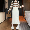 Load image into Gallery viewer, [CHAOSHAN series] ★Knit skirt★ 3color bottoms slit slimming easy to match black beige brown
