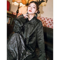 Load image into Gallery viewer, [Kokaisha --- Chichiku Series] ★China style shirt★ Tops long sleeve shirt retro black black original
