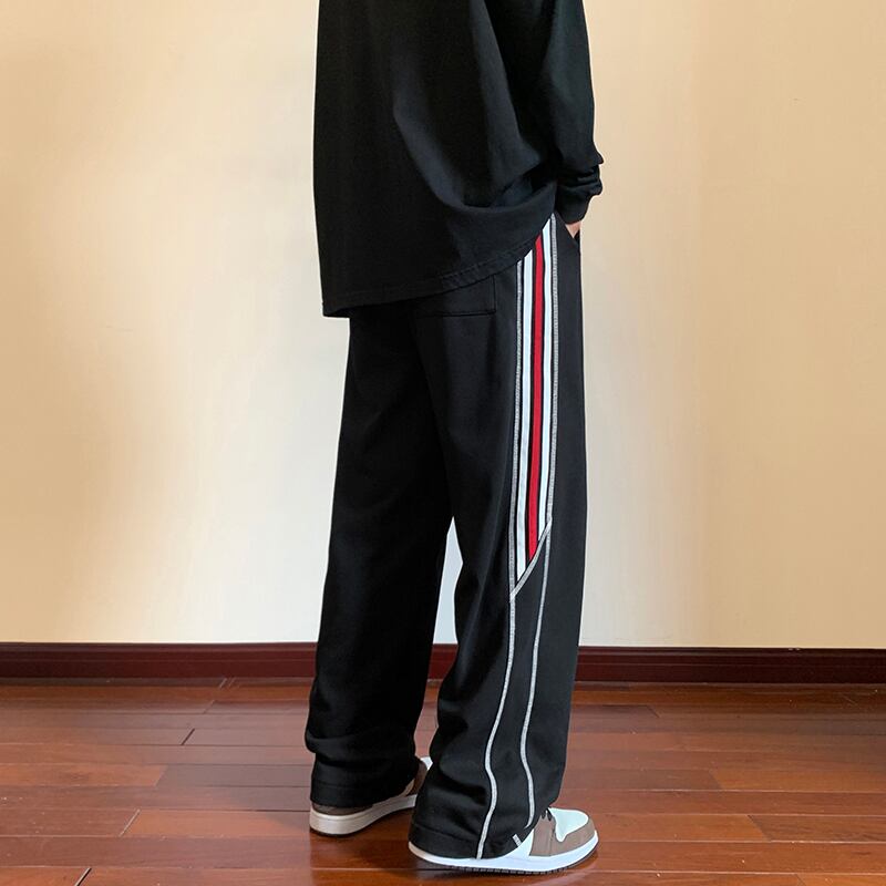 [NANSHI Series] ★Casual Pants★ 2color Pants Bottoms Unisex Men's Black Blue Vertical Stripes Striped Pattern