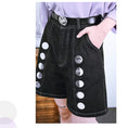 Load image into Gallery viewer, [Kokaisha---Moon phase series]★Denim pants★Shorts bottoms Black, black, retro, easy to match, slimming
