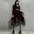 Load image into Gallery viewer, [LadyGhost Series] ★One Piece★ Switching Wine Red Red Retro Stylish Cute Date Shooting
