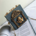 Load image into Gallery viewer, Party bag handmade everyday gift photography retro chain embossed angel black blue
