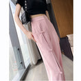 Load image into Gallery viewer, [FENGLIN Series]★China style pants★ 2color bottoms Chinese button casual pants large size pink black
