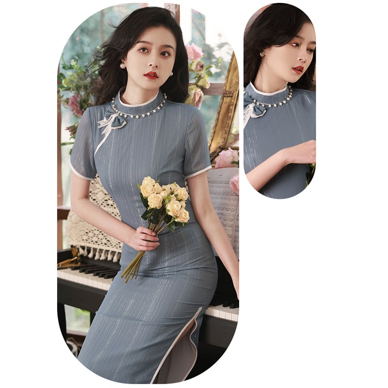 [RUYUN Series]★Cheongsam dress★ 2color Chinese style dress Elegant Temperament enhancement Large size