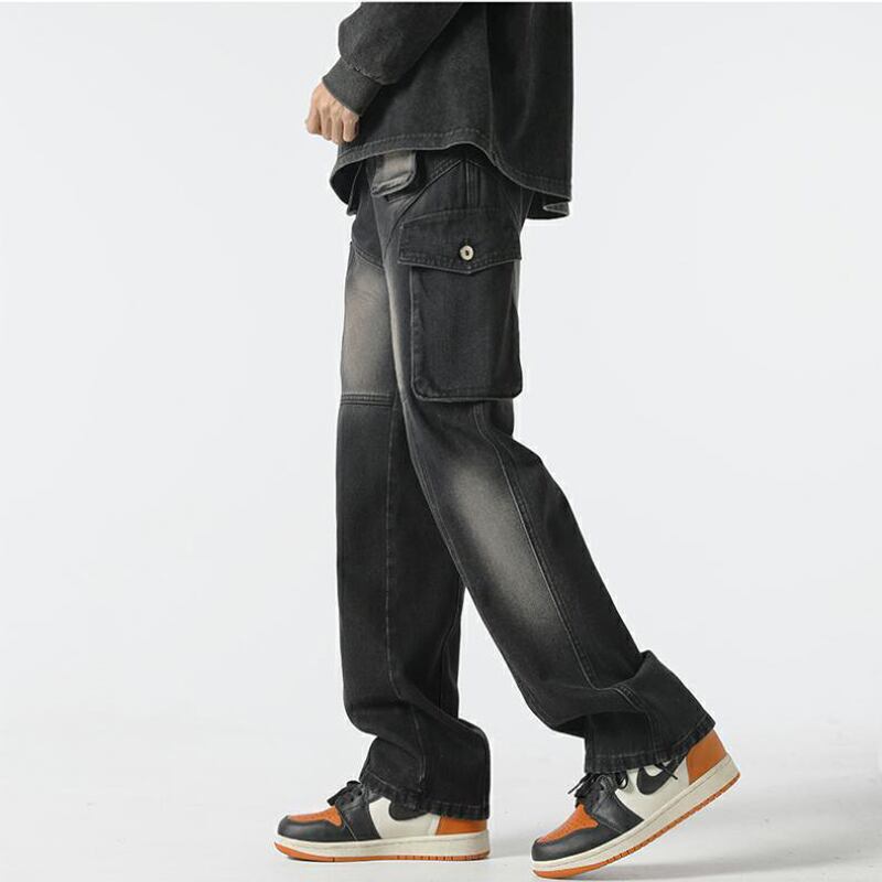 [Emeisa Series]★Pants★ Casual Pants 3color Unisex Men's Denim Pants Black Blue Coffee Color