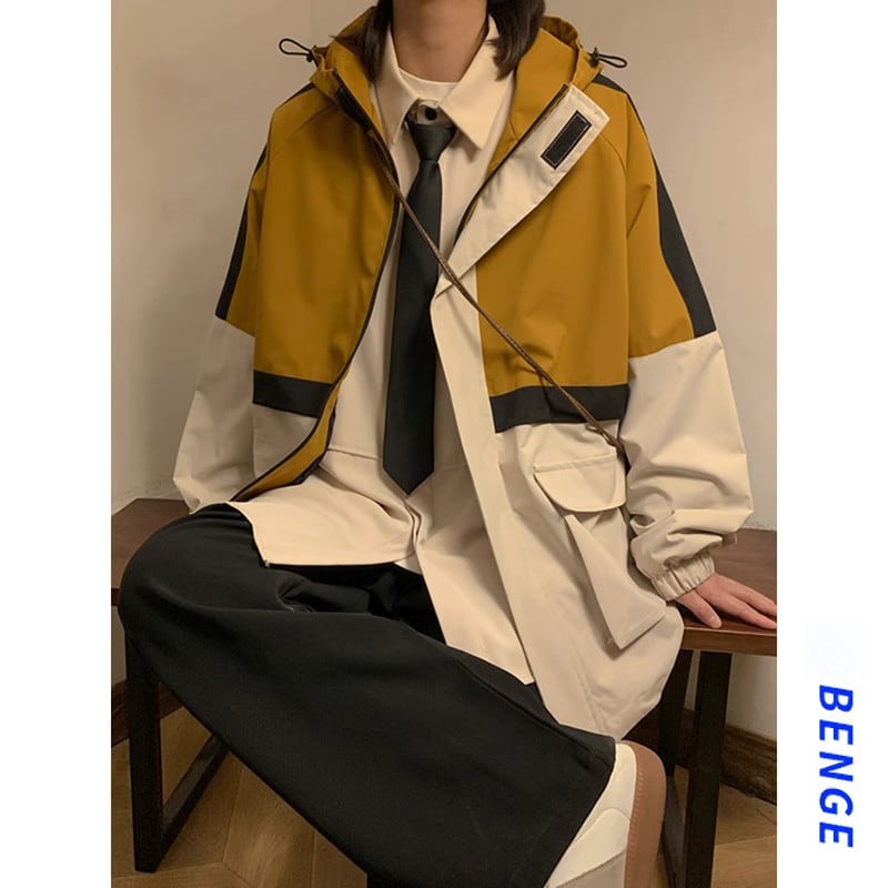 [BENGE Series]★Jacket★ 3color outerwear unisex men's color scheme casual autumn clothes easy to match