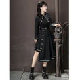 Load image into Gallery viewer, Manager recommended! [Dust Smoke Cloud Dream---Fightless City Series] ★China style dress★ With belt, long sleeves, switching, floral pattern, black, black, irregular, SML
