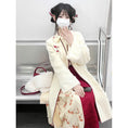 Load image into Gallery viewer, [Dust Smoke Cloud Dream---Fragrance Series] ★China style skirt★ Bottoms with belt Switching Floral pattern Red Red SML
