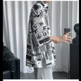 Load image into Gallery viewer, [QIONGXIANNU Series]★Shirt★ 2 colors, black or white, newspaper pattern tops, unisex, couple clothes, summer, Harajuku style, loose-fitting
