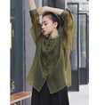 Load image into Gallery viewer, [Daiseiryusu Series] ★China style tops★ UV protection Chinese style clothes Black Black Green Green White White Easy to match
