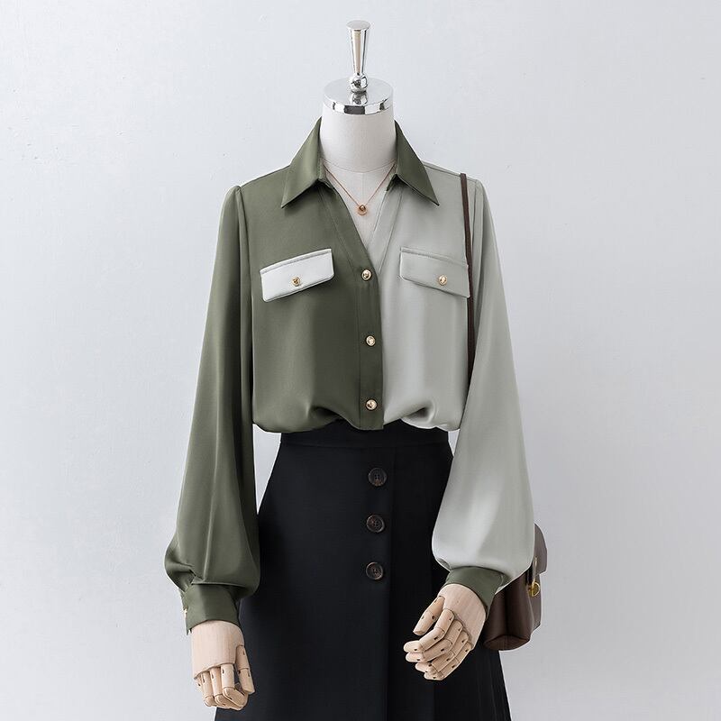 [XIANXIAN Series]★Shirt★ Tops Women's Commuting Date OL Office Green S M L XL