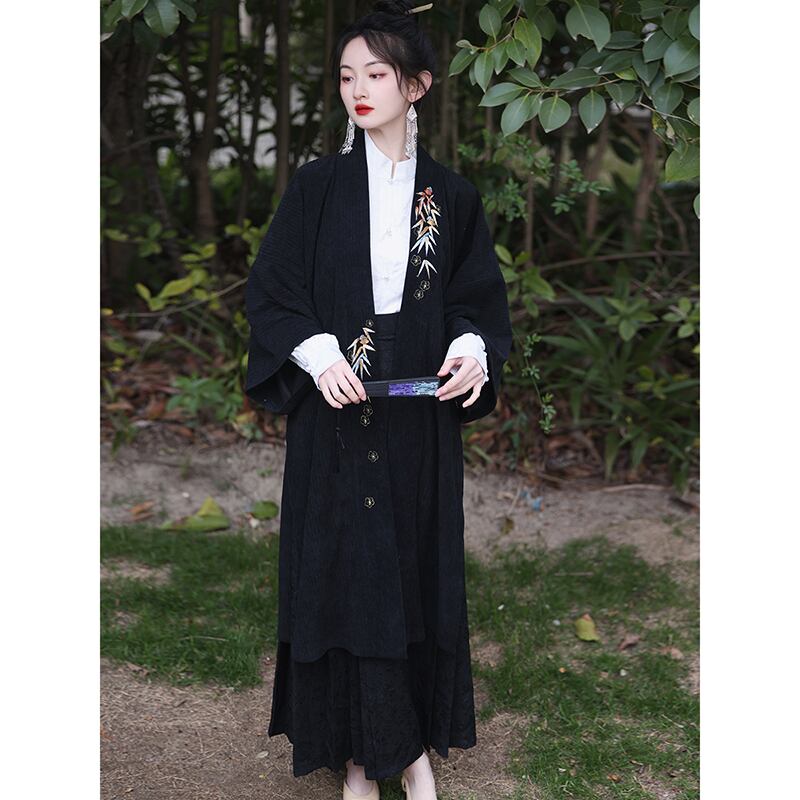 [WUJIA Series]★China style outerwear★Spring/summer embroidery Chinese elements Improves temperament Casual wear Black Easy to match