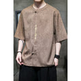 Load image into Gallery viewer, [JUNYI Series]★China style shirt★ Tops 3color Unisex Men's Large Size Embroidery Gray Red
