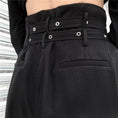 Load image into Gallery viewer, [Demon King Series]★Gaucho Pants★ Pants Bottoms Gaucho High Waist Long Length Plain Black Black Casual
