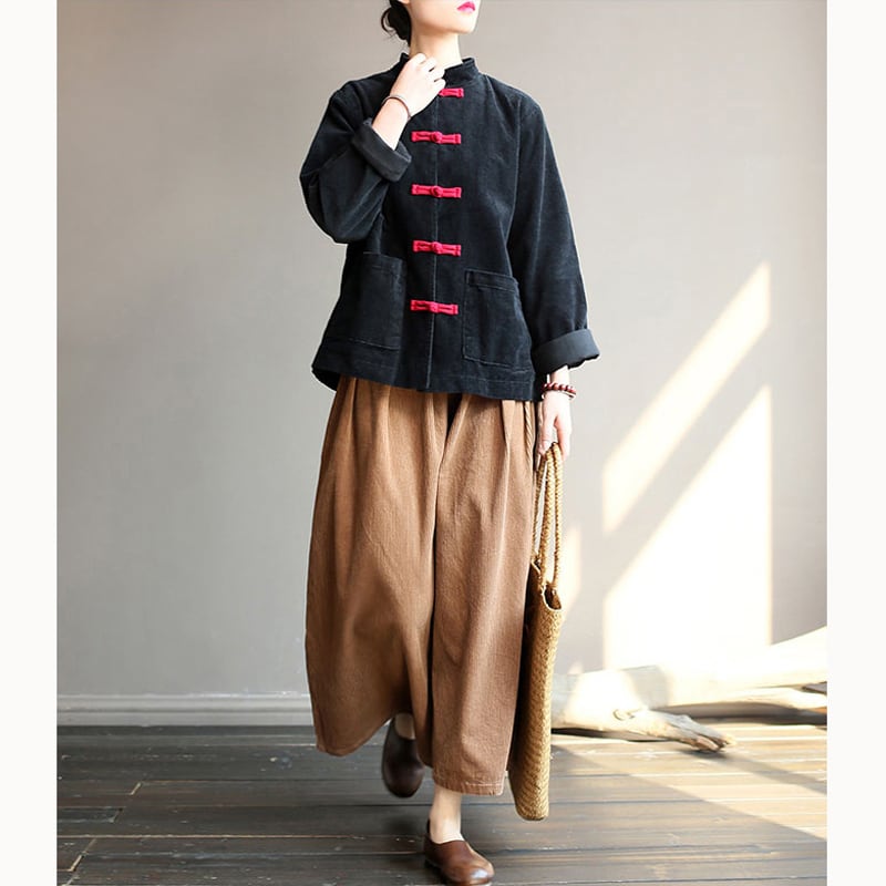 [Song Dynasty Series]★China style tops★Outerwear 3color Improved Tang suit Casual wear Black Camel Red Elegant