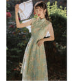 Load image into Gallery viewer, [DAXIAOJIE series]★China style dress★ Embroidery long length green green SML date cute sleeves
