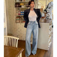 Load image into Gallery viewer, [LIANGLIANG Series] ★Denim pants★ Bottoms, pants, ladies, stylish, slimming, easy to match, blue
