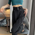 Load image into Gallery viewer, [FENGLIN Series]★Casual Pants★ 2color Bottoms Cool Black Purple Slimming Plain Black Purple
