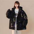 Load image into Gallery viewer, [Ushiomiomi Series] ★Winter Coat★ Cotton Coat Outerwear 2color Unisex Men's Graffiti Alphabet Black
