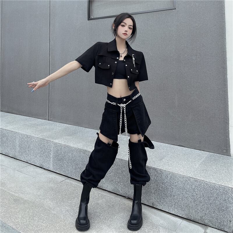 [Miyakoya Series] ★Casual Pants★ Bottoms Unique Fashion Retro Black Black SML XL