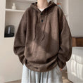 Load image into Gallery viewer, [KADISHOU Series] ★Sweater★ 3color Knit Parka Tops Unisex Men's Black Gray Coffee Color
