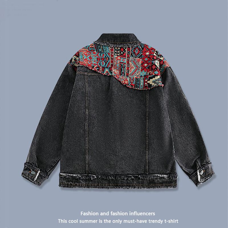 [Satoru Series]★China style jacket★ 2color denim jacket outerwear unisex men's ethnic switching