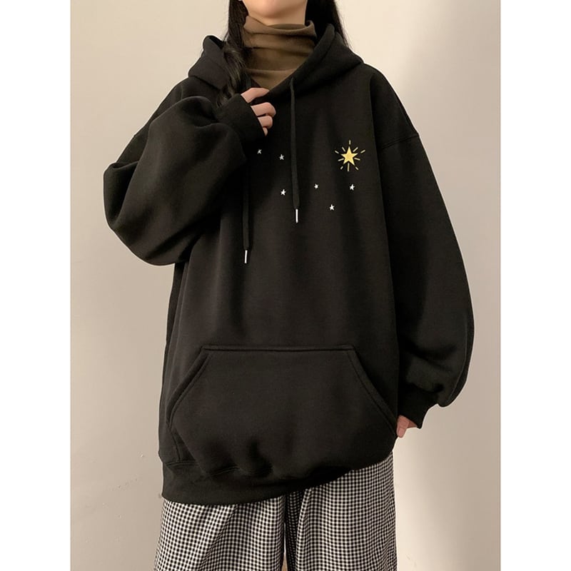 [SENSU Series] ★Parker★ Fleece lining 3color tops thick unisex men's star star pattern warm autumn/winter clothes