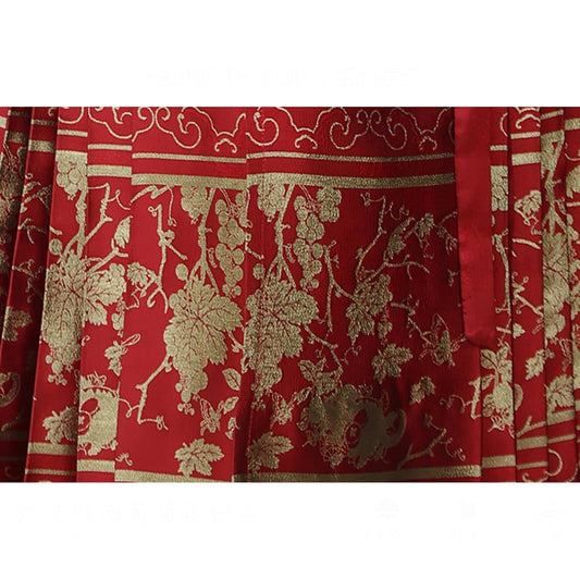 [BAIRIMENG Series] ★Chinese style skirt★ Maki skirt bottoms Hanfu skirt Red Red