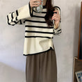 Load image into Gallery viewer, [Insufficient Moe Series] ★Tops★ 4color Flare Sleeve Women's Stylish Horizontal Striped Pattern Easy to Match
