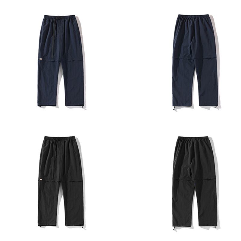 [BIGEMAN Series] ★Casual Pants★ 2color Bottoms that can be turned into shorts Pants Men's Large Size Navy Black