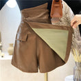 Load image into Gallery viewer, [173 series] ★Culottes skirt★ 4color shorts mini skirt black light brown pink white PU
