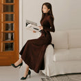 Load image into Gallery viewer, [Fumi Series]★Knit dress★ 2color long length commuting date office OL high neck slim
