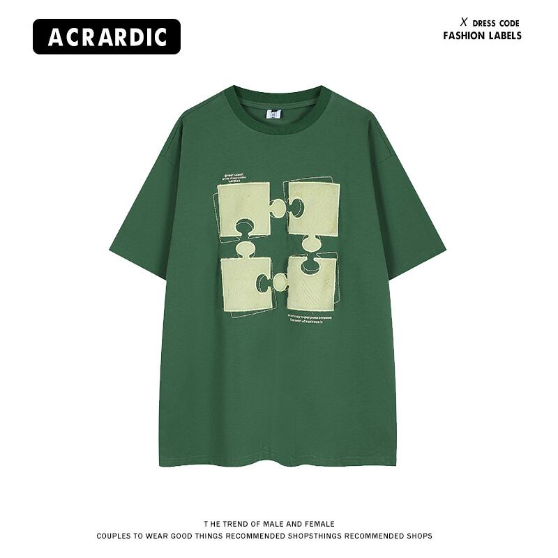 [HTTAOSUP Series]★T-shirt★ 3color Tops Short Sleeve Shirt Unisex Men's Green Black Beige