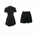 Load image into Gallery viewer, [Taibi Shiba Series]★China style setup★Cheongsam dress + shorts 2-piece set Butterfly Black Black
