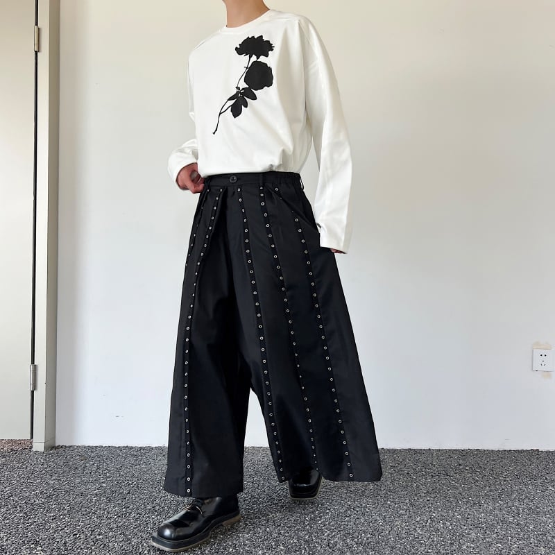 [Illustrated series]★China style trousers★ Gaucho pants, culotte skirt, unisex, men's, cool, stylish