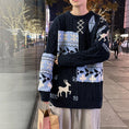 Load image into Gallery viewer, [SENYE Series]★Sweater★ 3color Tops Christmas Unisex Men's Deer Color Scheme Apricot Navy Coffee Color
