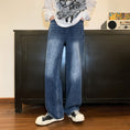 Load image into Gallery viewer, [Vesibo Series]★Denim Pants★ 2color Bottoms Unisex Men's Trousers Black Blue Black Blue
