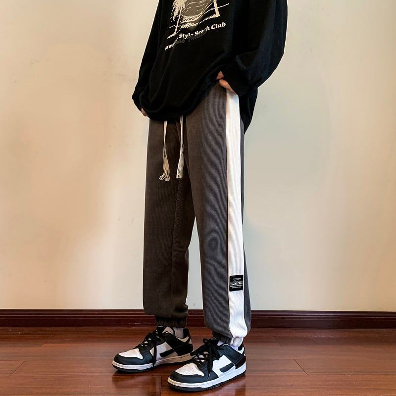 [Kasaku Series] ★Casual Pants★ 4colors Regular Type Fleece Lined Type Thick Warm Pants Unisex Men's Sports Style