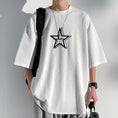 Load image into Gallery viewer, [BIGEMAN Series]★T-shirt★ Tops 3color Unisex Men's Large Size Simple Short Sleeve Star
