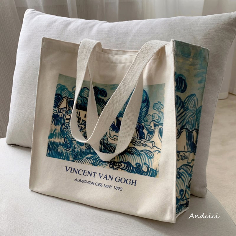 [Andcici Series]★Bag★ Tote bag, large capacity, oil painting style, date, commuting to work, school, cute, ladies, easy to match