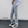 Load image into Gallery viewer, [YOILIN Series] ★Denim Pants★ Casual Pants 2color Unisex Men's Large Size Blue Black
