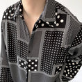 Load image into Gallery viewer, [ZHUIYI Series]★Shirt★ Tops, long sleeve shirt, plaid pattern, dot pattern, unisex, men's, thin, cool, black, black
