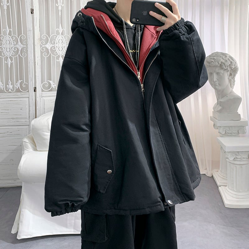 [Leonbinno Series] ★Winter Coat★ 3color Thick Warm Unisex Men's Cold Protection Faux Layered Fashion