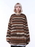 Load image into Gallery viewer, [MGJM Series]★Knit tops★ 2color horizontal striped striped pattern retro unisex men's women's Harajuku style easy to match
